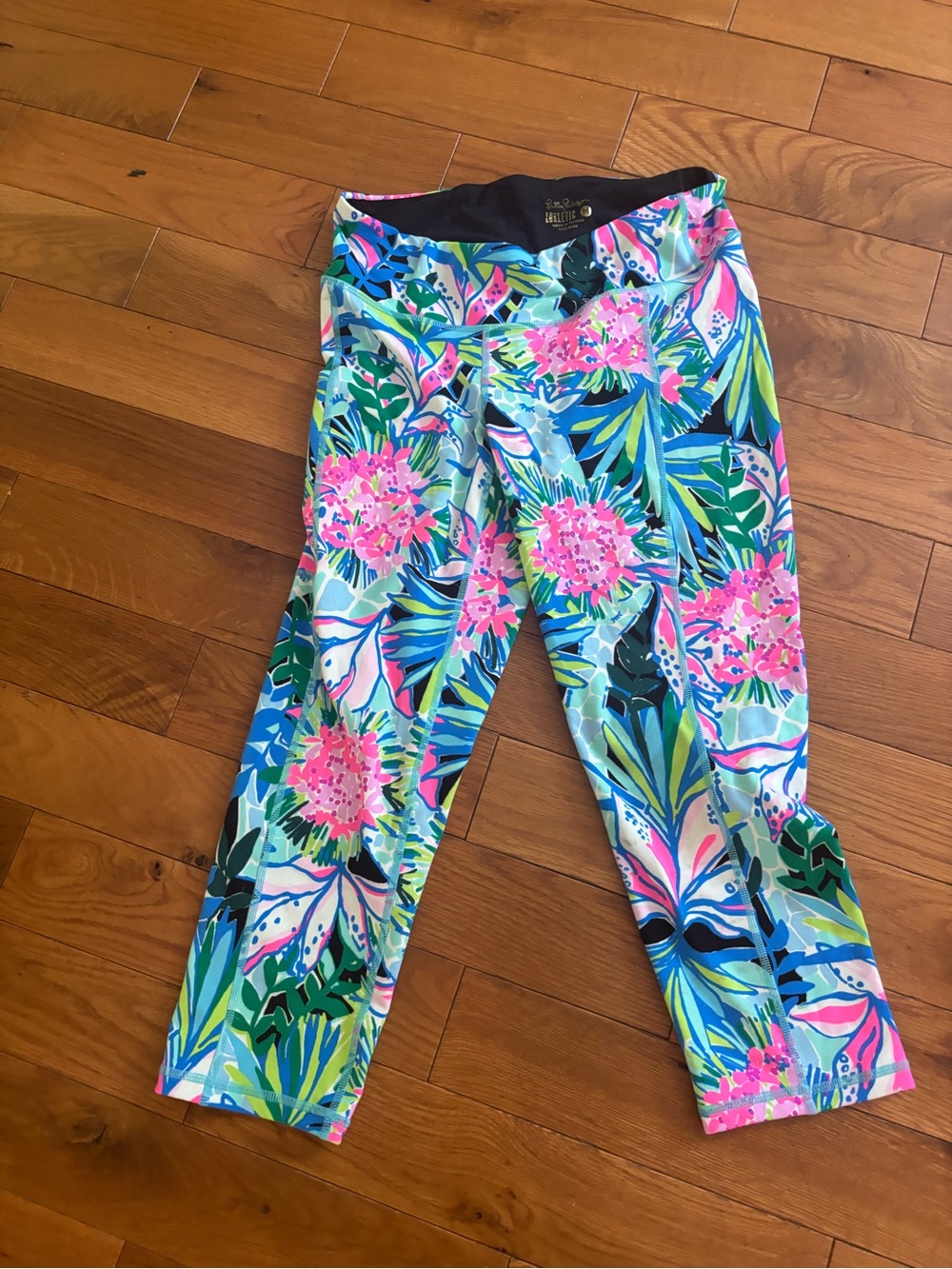 Lilly Pulitzer Tropical Floral Capri Pants in Pink, Blue & Green